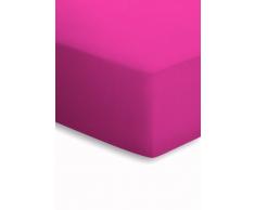 schlafgut, Lenzuolo con angoli elasticizzati, Rosa (Rosa), 180 cm x 200 cm