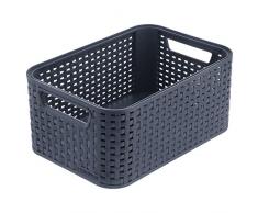 CURVER 205846 - Contenitore in Polipropilene, Aspetto Vimini, Misura M