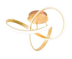 WOFI - Lampada da soffitto, per interni, dorata, dimmerabile, in stile retrÃ², in alluminio, 49 W, colore oro