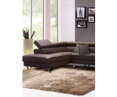 benuta Shaggy - Tappeto a Pelo Lungo Whisper per Camera da Letto e Soggiorno, Fibra Sintetica, Beige/Hellbraun, 80 x 150 cm