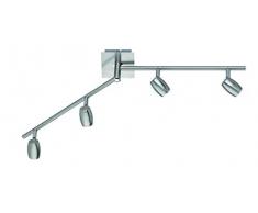 Trio Leuchten Lampada da soffitto GU10, Nickel Satinato, 10 x 80 x 20 cm