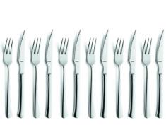 Amefa 703800Z200B21 - Servizio di Posate per carni e Pizza Chuletero in Acciaio Inox 18/10 Lucido, Confezione da 12 Pezzi