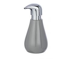 Wenko Dispenser di sapone Sydney lucido Dispenser Dosatore dispenser per sapone liquido, CapacitÃ 0.32Â L, Ceramica, Grigio, 9Â x 8.5Â x 17Â cm