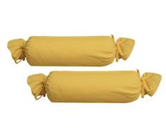 Biberna 0077144Â in Jersey per Cuscino cervicale in 100% Cotone, Confezione da Pezzi, 15Â x 40Â cm, Giallo, 27Â x 18Â x 2Â cm