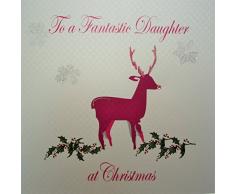 Bianco Carte Cotone a Una Fantastica Natale Biglietti a Forma di Rosa Saluto a Mano Renna