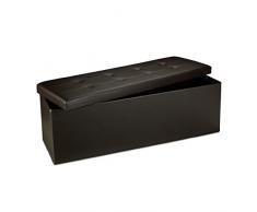 Relaxdays 10019045_93 Sgabello /Cassapanca, Pieghevole, 140 lt, 114 X 38 X 38 cm, Marrone