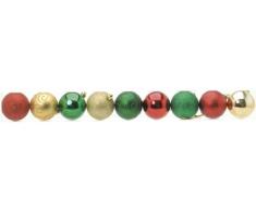 Festive Productions Ltd - Palline assortite per Albero di Natale, 60 mm Confezione da 9, Colore: Rosso/Verde/Oro