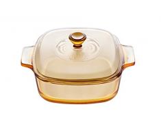 VISIONS Pyroceram Reverse Piazza casseruola con Copertura in Vetro, Marrone, 22.3Â x 17.5Â x 7.5Â cm