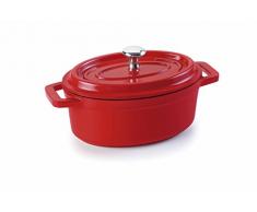 Lacor 25911- Casseruola rossa alluminio ovale pressofuso 11,5x7,5 cm