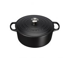Le Creuset Casseruola Signature in ghisa con coperchio, Ã 18 cm, Rotonda, Adatta a tutte le fonti di calore incl. induzione, Volume: 1,8 l, 2,572 kg, Nero