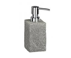 WENKO Dispenser sapone Granite Capacità: 0.215 l, Poliresina, 8.8 x 16 x 6.5 cm, Grigio