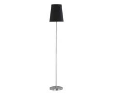 Promozione by WOFI - Lampada da terra serie Fynn; 150 cm; diametro 25 cm; metallo; 60W; E27, 25 x 25 x 150 cm, nero, E27 60 wattsW, metallo;tessuto