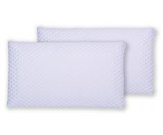 Tata Home Copriguanciali Coppia Federe Salva Cuscino Massaggianti con Cerniera Zip Laterale Misura 52x82 cm Made in Italy, Bianco, 52X82, 2 unitÃ 