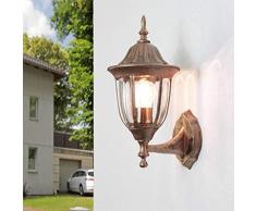 Licht-Erlebnisse Lampada da Parete Milano nostalgica in Marrone anticato/IP44 E27 Fino a 40 W 230 V per Cortile, Giardino, Esterno Lanterna, Rame Anticato, ohne Bewegungsmelder