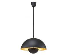 Briloner Leuchten Lampadario retro a sospensione, vintage, luce da soffitto, nero e oro, max. 60 W, montaggio E27, Ã 42 x 130 cm (D x A), metallo