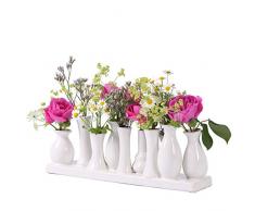 Set di vasi in Ceramica per Fiori, vasi in Ceramica Bianca, Vaso per Fiori e Piante, in Ceramica, Set Decorativo (10 vasi, Bianco)