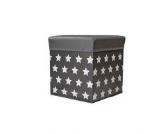 Jocca Scatola da Esterno + Sgabello, PVC, Nero, 30Â x 30Â x 30Â cm