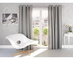 Splendid Silk - Tenda con Occhielli, 140 x 245 cm, Colore: Argento