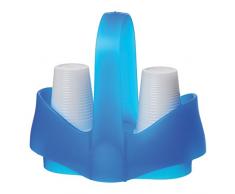 Excelsa Rainbow Portabicchieri con Bicchieri, Polipropilene, Azzurro