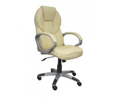 Amstyle Poltrona da ufficio Matera, effetto pelle, colore: Beige