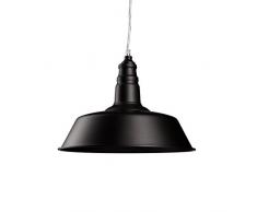 Relaxdays 10021087 Lampadario a Sospensione Industrial E27, 40 W, Nero, 120 x 36 cm