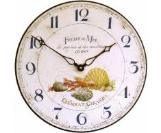 Roger Lascelles - Orologio da Parete, in Legno, Motivo: Frutti di Mare