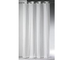 Home Maison 09295-8-AL Tende, Fantasia: Gocce dAcqua, Metallizzata, con Occhielli, 140 x 260 cm, Bianco/Argento, 140 X 260