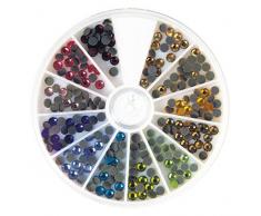 Rayher 15129999Â set brillantini strass termoadesivi multicolore 4Â mm in una confezione da 240Â pezzi per fai da te decorazioni tessuti abbigliamento scarpe borse