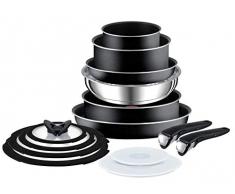 Tefal L2009542Â Ingenio Essential 14Â pezzi Set di pentole e padelle, nero