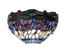 Tiffan y luz Belle Epoque Applique 2xE-14, Blu, 30 x 18 cm