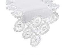 Eurofirany Tovaglia, Runner, Decorazione da Tavolo, con Uncinetto, Bianco, 40 x 140 cm, 6 unitÃ 