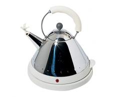 Alessi MG32 W Bollitore Elettrico Cordlless, Acciaio Inox e Resina Termoplastica, Bianco