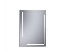 Kristaled Specchio da Bagno scanalato con Luce LED Frontale perimetrale, Vetro, Argento, 60Â x 80Â x 2.5Â cm