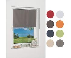 K-home 265833 â 5 Klemmfix Mini Tenda avvolgibile Oscurante, plastica, Tessuto, Grigio, 80 x 150 cm