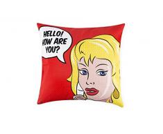 Excelsa Pop Cuscino Decorativo, Imbottitura Inclusa, Federa in Cotone, Rosso, 46 x 45 cm