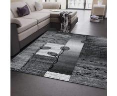 VIMODA Tappeto Moderno per Salotto, Grigio, Nero, Crema, con Motivo Floreale, 120 x 170 cm