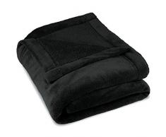 Coperta Matrimoniale Celinatex Montreal, in pile di microfibra, Poliestere, nero, 220 x 240 cm (Herstellergröße: XL)