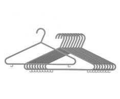 Premier Housewares 1900387 Set di 10 Appendini per Adulti, in Plastica, Grigio