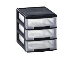 Allibert 191125 - Babel, Cassettiera con 3 cassetti in Polipropilene, 26,5Â xÂ 35Â xÂ 31,3Â cm, Colore: Nero