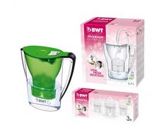 BWT Caraffa Penguin 2.7Â L 3Â filtri, Verde, Taglia Unica