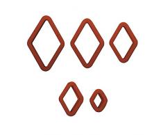 Decora 0255085 Set 5 Tagliapasta Mostacciolo, Marrone, 15x9x4 cm