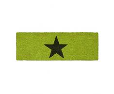 Relaxdays Zerbino per Ingresso, Ca. 1.5 X 75 X 25 cm, con Stella, Base Inferiore in PVC, Verde