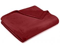 AmazonBasics - Coperta Vellutata in Pile, 168 x 229cm, colore Bordeaux