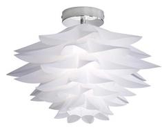 Reality R65221001 Bromelie Plafoniera, 1xE27, 60 W, Bianco, 33 cm, incandescente, plastica