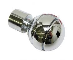 Gardinia Terminale per aste per tende, 2 x UnitÃ cilindriche, Serie Chicago, Metallo, Nero, Diametro 20 mm