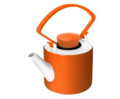 QDO - Teiera cilindrica in Porcellana, Colore: Arancione