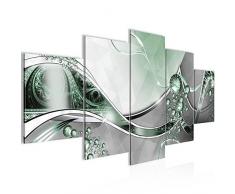 Runa Art 109151b - Quadro astratto in tessuto non tessuto, 200 x 100 cm, formato XXL, decorazione da parete per soggiorno e appartamento, 5 pezzi, pronto da appendere