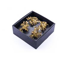 LegendArte LH-014 Allacciatovaglioli Anelli Portatovaglioli Gioiello, Metallo, Oro, 19x19x7 cm, 4 unitÃ