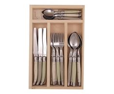 Laguiole - Set di posate da 24 pezzi, toni del beige