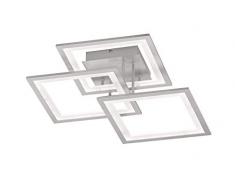 WOFI - Lampada da soffitto per interni, per soggiorno, lampada da soffitto, lampada da soffitto, luce argento, dimmerabile, in acrilico, 33 W, colore: Argento